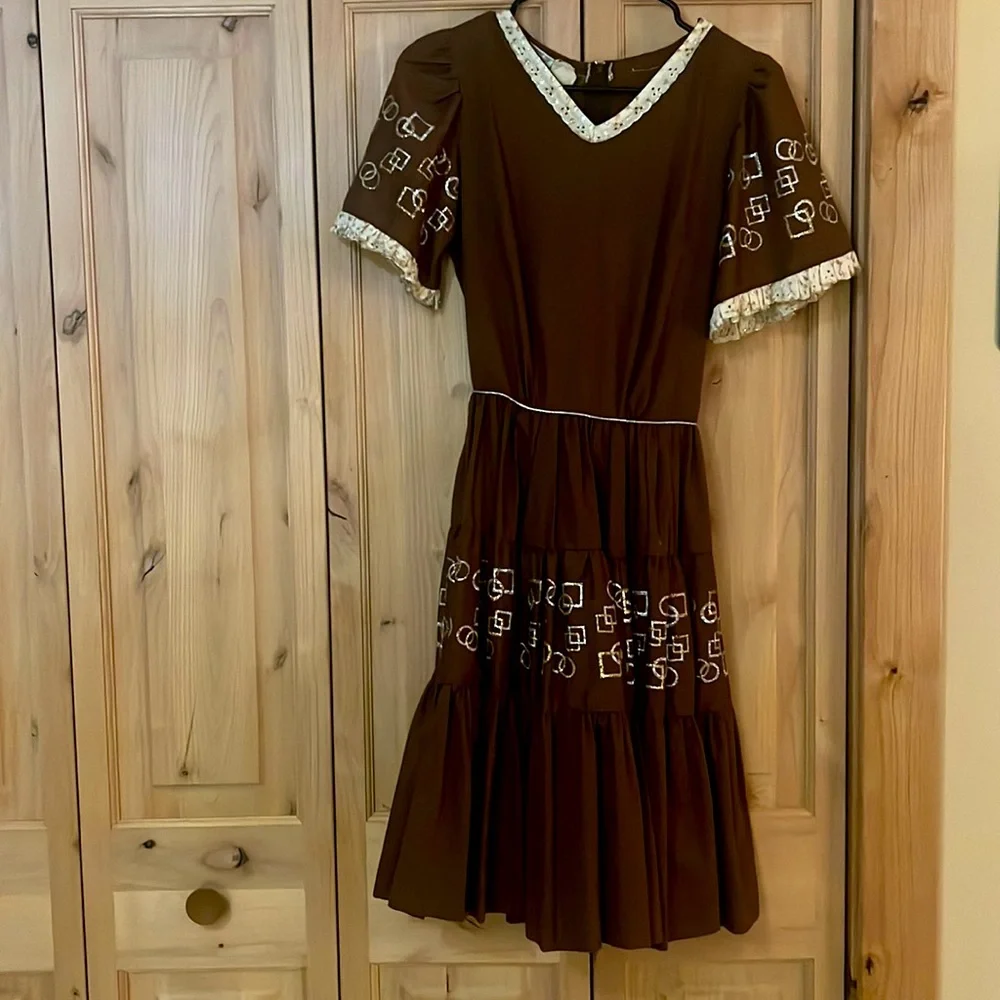 Vintage Western Wear Dress- Rockmount Ranch Wear Size 10 Brown - Picture 2 of 8
